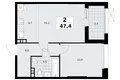 2 room apartment 47 m² poselenie Sosenskoe, Russia