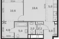 Wohnung 2 zimmer 57 m² Moskau, Russland