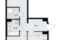 Квартира 2 комнаты 59 м² район Троицк, Россия