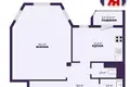 Wohnung 1 zimmer 53 m² Minsk, Belarus