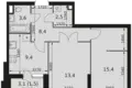 Apartamento 2 habitaciones 54 m² Moscú, Rusia