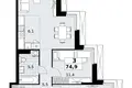 3 room apartment 75 m² Kommunarka, Russia