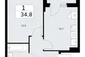 Wohnung 1 zimmer 35 m² Troizk, Russland