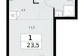 Квартира 1 комната 24 м² поселение Десёновское, Россия