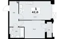 Appartement 1 chambre 42 m² Troïtsk, Russie