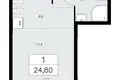 Квартира 1 комната 25 м² район Коммунарка, Россия