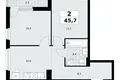 Wohnung 2 zimmer 46 m² poselenie Sosenskoe, Russland