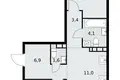 3 room apartment 60 m² Postnikovo, Russia