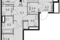 2 room apartment 82 m² Moscow, Russia