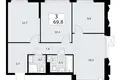 Apartamento 3 habitaciones 70 m² Troitsk, Rusia