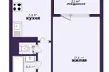 1 room apartment 35 m² Minsk, Belarus