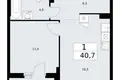 Mieszkanie 1 pokój 41 m² Troick, Rosja