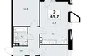 3 room apartment 66 m² poselenie Sosenskoe, Russia