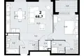 2 room apartment 69 m² Kommunarka, Russia
