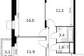 Mieszkanie 2 pokoi 53 m² Sapronovo, Rosja