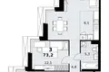 3 room apartment 73 m² Kommunarka, Russia
