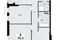 3 room apartment 70 m² South-Western Administrative Okrug, Russia