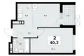 Квартира 2 комнаты 40 м² Москва, Россия