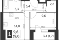 Mieszkanie 1 pokój 39 m² Moskwa, Rosja