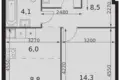 Квартира 2 комнаты 46 м² район Коньково, Россия