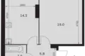1 room apartment 44 m² Moscow, Russia