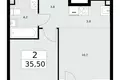 Mieszkanie 2 pokoi 36 m² Postnikovo, Rosja