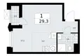 1 room apartment 29 m² Troitsk, Russia