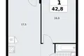 Квартира 1 комната 43 м² район Коммунарка, Россия