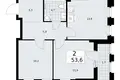 2 room apartment 54 m² Troitsk, Russia