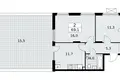 2 room apartment 69 m² poselenie Desenovskoe, Russia