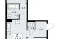 2 room apartment 58 m² Troitsk, Russia