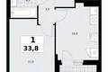 1 room apartment 34 m² Kommunarka, Russia