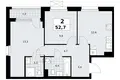 Квартира 2 комнаты 53 м² район Коммунарка, Россия