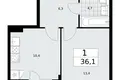 Mieszkanie 1 pokój 36 m² poselenie Sosenskoe, Rosja