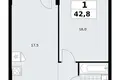 Wohnung 1 zimmer 43 m² Kommunarka, Russland