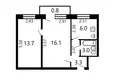 2 room apartment 42 m² Minsk, Belarus