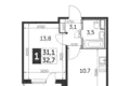 Mieszkanie 1 pokój 33 m² Leninsky District, Rosja