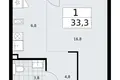 Wohnung 1 zimmer 33 m² Troizk, Russland