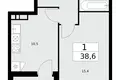 Apartamento 1 habitación 39 m² poselenie Sosenskoe, Rusia