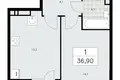 1 room apartment 37 m² Moscow, Russia