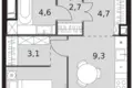 Квартира 1 комната 38 м² Северо-Западный административный округ, Россия