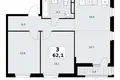 3 room apartment 62 m² South-Western Administrative Okrug, Russia