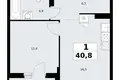 Mieszkanie 1 pokój 41 m² Troick, Rosja
