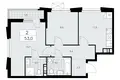 2 room apartment 53 m² poselenie Sosenskoe, Russia