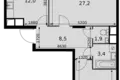 Mieszkanie 2 pokoi 69 m² Razvilka, Rosja