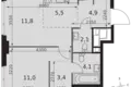 Квартира 2 комнаты 43 м² Северо-Западный административный округ, Россия