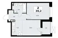 2 room apartment 39 m² poselenie Sosenskoe, Russia