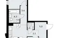 Wohnung 2 zimmer 59 m² Troizk, Russland