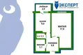 1 room apartment 39 m² Fanipal, Belarus