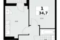 Квартира 1 комната 35 м² поселение Сосенское, Россия